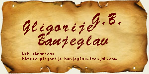 Gligorije Banjeglav vizit kartica